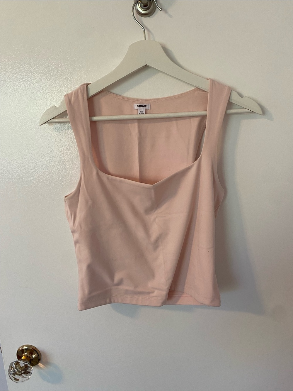 Garage Sleek Square Neck Tank Top Pink Medium